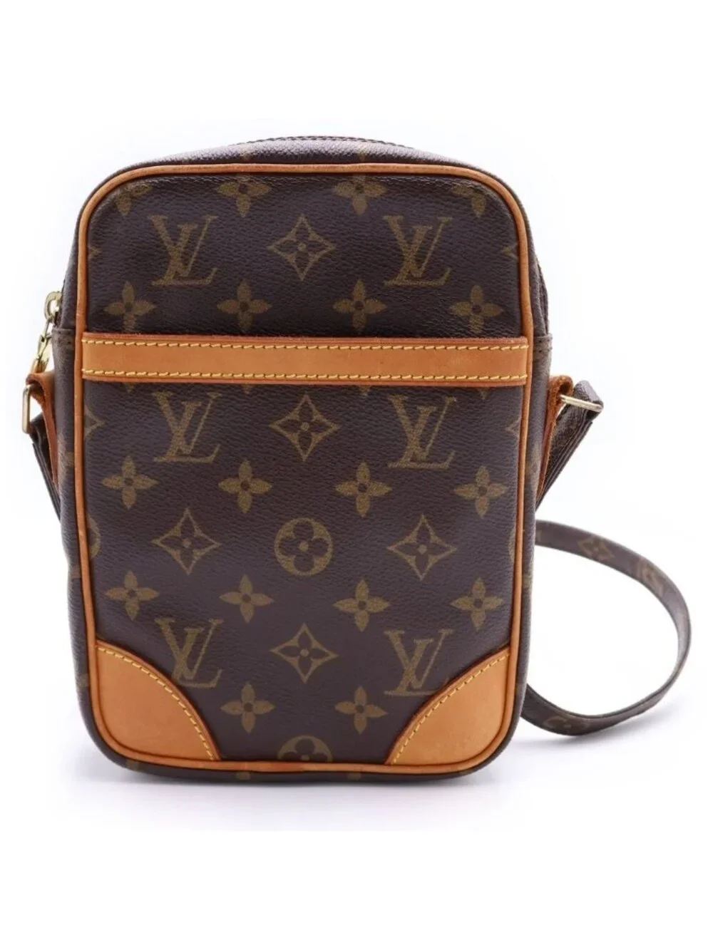 Louis Vuitton Monogram Danube Leather Shoulder Bag Brown